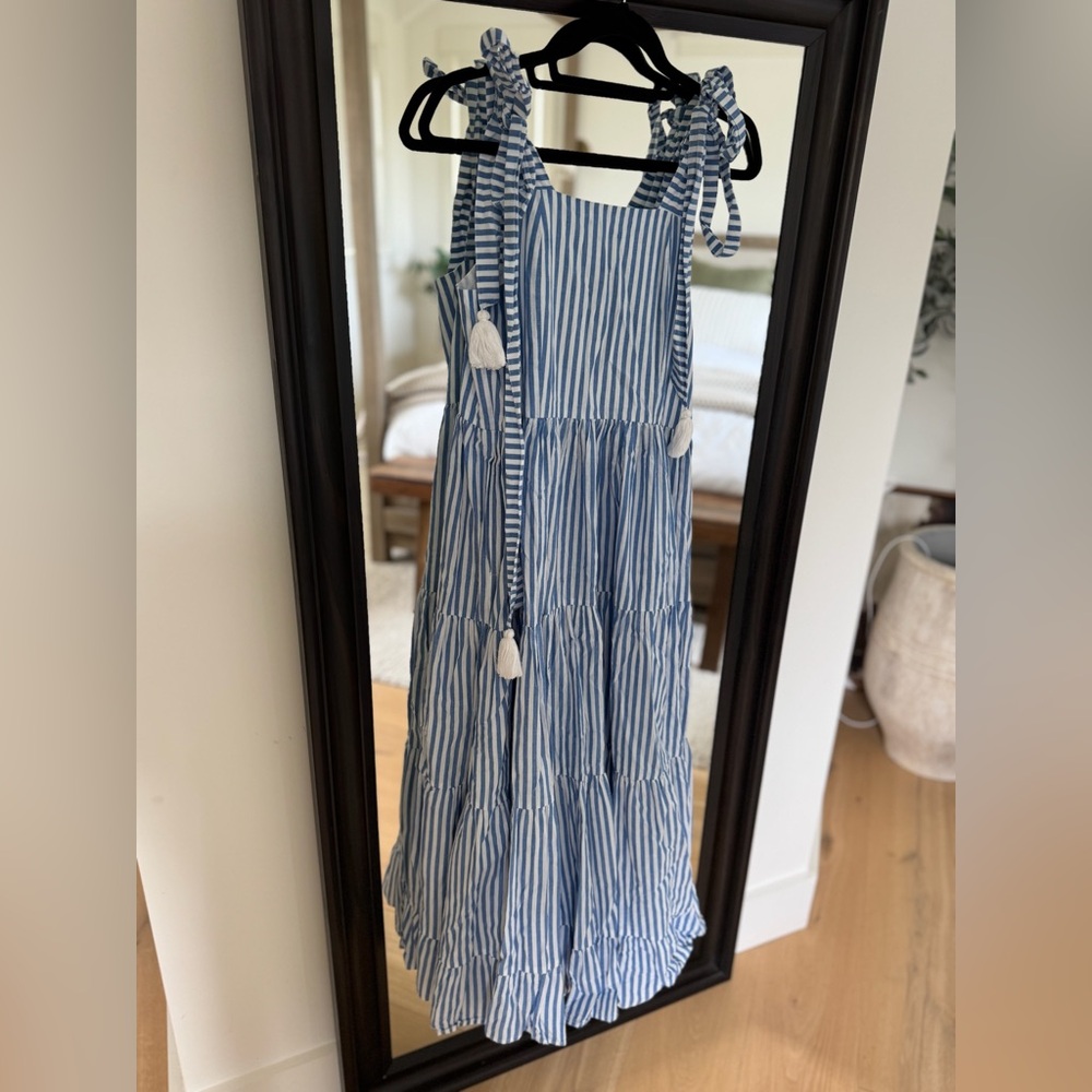 Mille Daphne Dress | Blue and White Striped | Size S